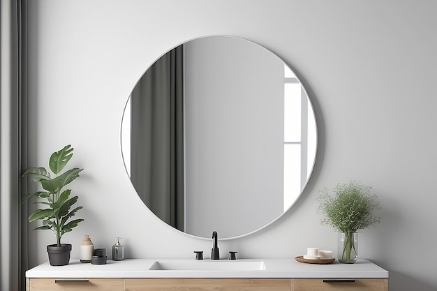 Reflektierender Badezimmerspiegel-Mockup