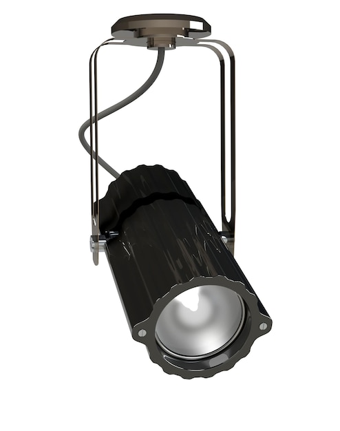 Foto refletor, refletor, lâmpada, lanterna, lanterna isolada no branco. renderização 3d