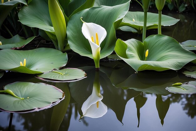 Reflexão de Calla Lily Tranquilo