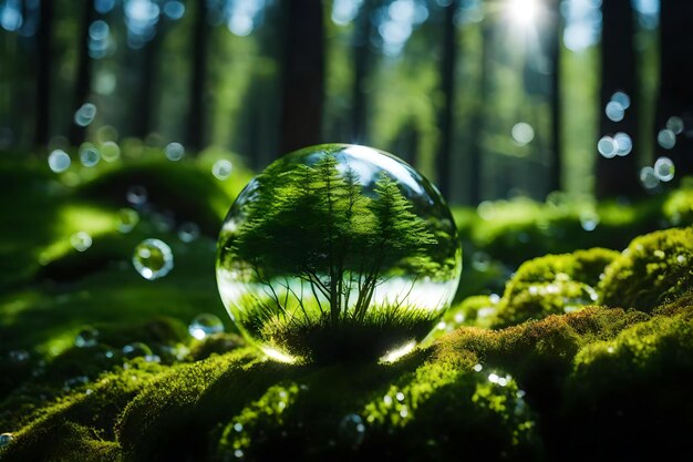 Reflexão de gotas de terra