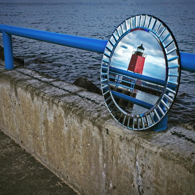 Foto reflexion auf dem pier