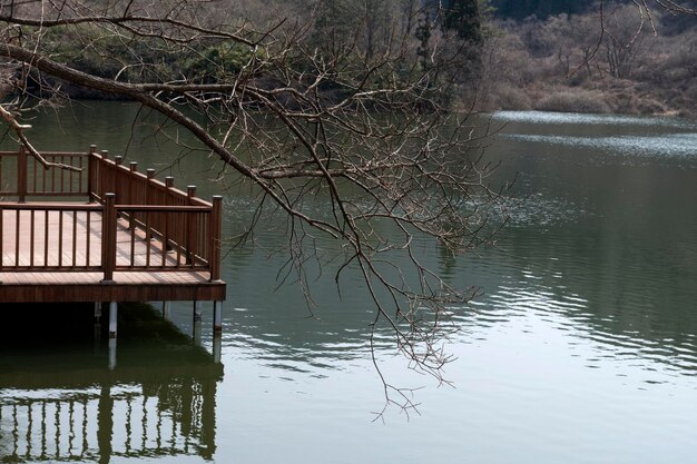 Reflexión del cielo en el lago