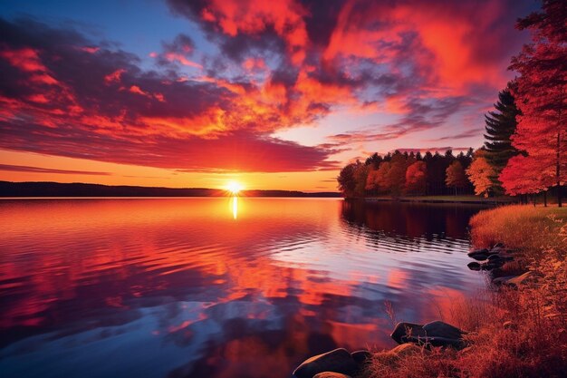 Reflexionen des Lakeside Serenity Lake Reflexionsfoto