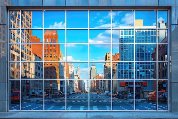 Reflexiones abstractas en las ventanas de la ciudad