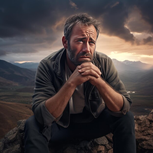 Reflexiones desoladas Un viaje sincero de un hombre de 40 años desanimado en medio de una montaña majestuosa
