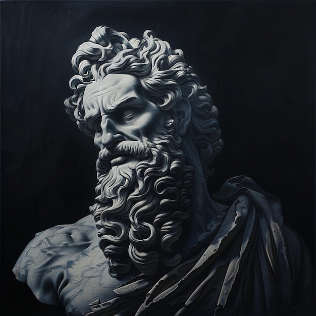 Reflexiones de Marco Aurelio39 fuerza a mitad de cara en medio de la oscuridad imagen Ai generó arte