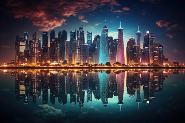 Reflexo da água da IA generativa do horizonte de Doha39