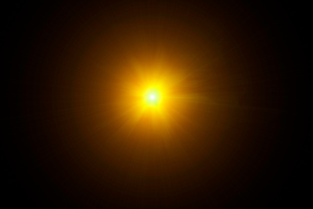 Reflexo natural abstrato do sol no preto