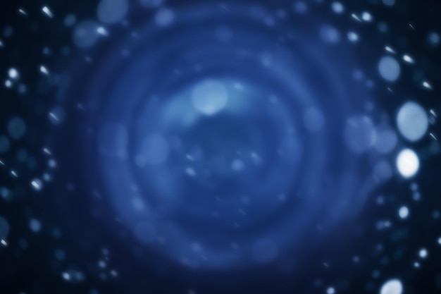 Reflexões de círculo de anéis de água azul de vista superior