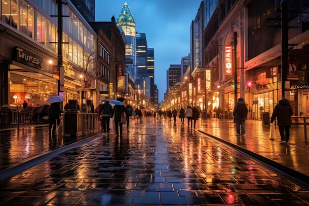 Reflexões sobre uma rua da cidade chuvosa