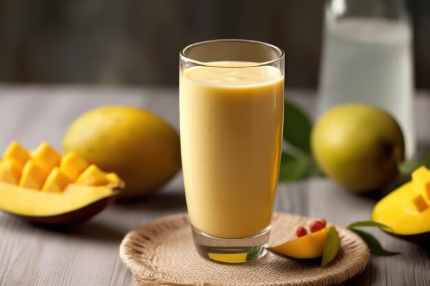 Refrescante batido de mango AI Generative