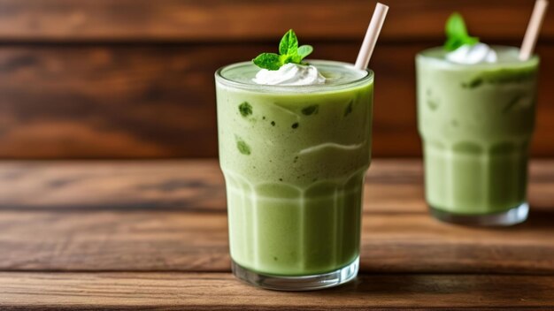 Un refrescante batido verde perfecto para un bocadillo saludable