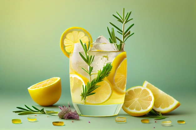 Refrescante bebida de limonada de verano