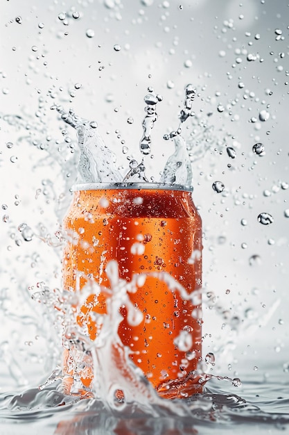 Refrescante y para calmar la sed una pizca de refresco de naranja en el agua