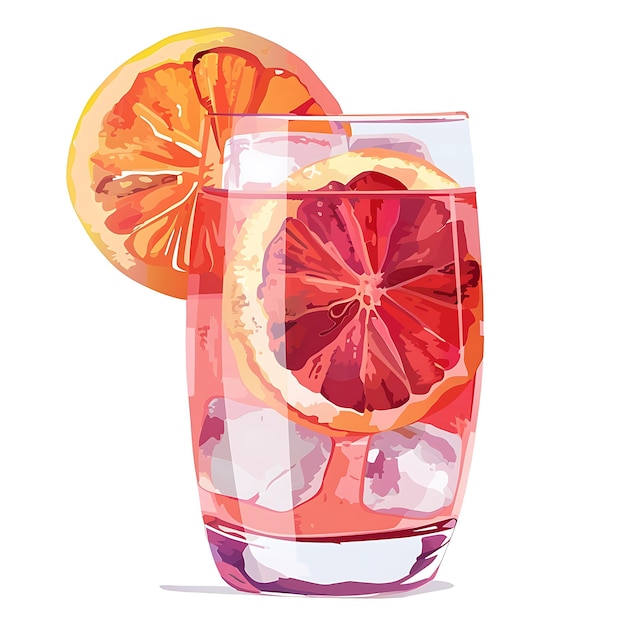 Refrescante coquetel de laranja de sangue com gelo