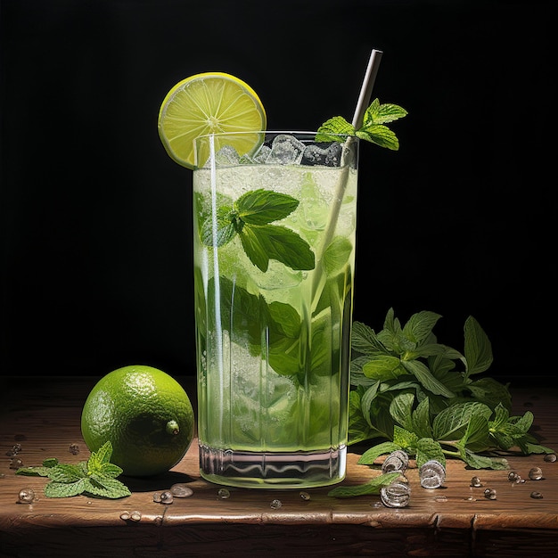 Refrescante coquetel de Mojito Inteligência Artificial Gerativa