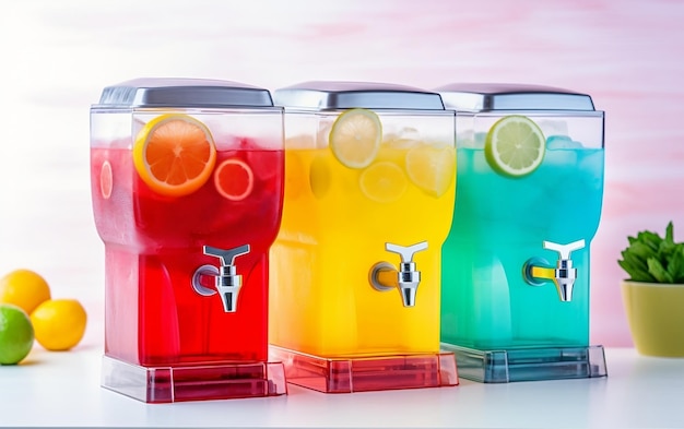 Refrescante Delícias de Verão Dispensador de Suco de Frutas Gelado para Slush Frio ou Smoothie IA Generativa