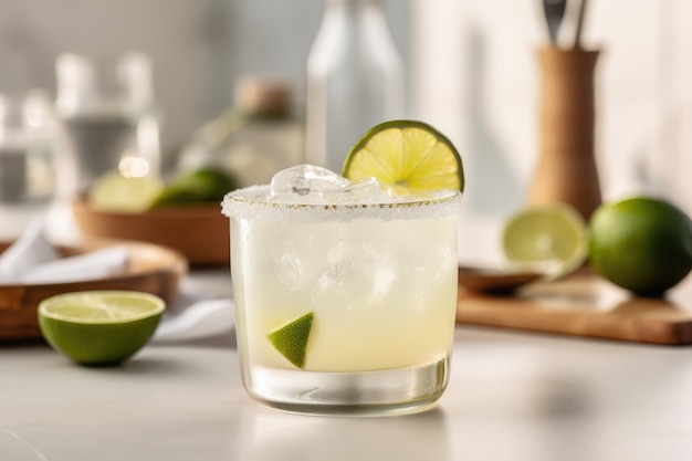 Foto refrescante limonada para saciar la sed en la mesa