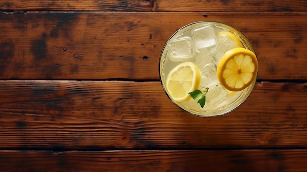 refrescante, limonada, en, tabla de madera, cima, vista Colección de foto