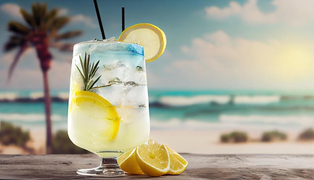 Refrescante mojito de verano con cítricos y menta IA generativa