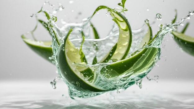 Una refrescante rodaja de pepino empapada en agua