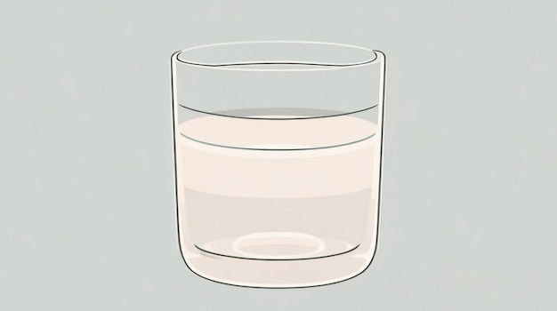 Refrescante simplicidad Un dibujo de un vaso de bebida transparente