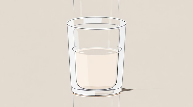 Refrescante simplicidad Un dibujo de un vaso de bebida transparente