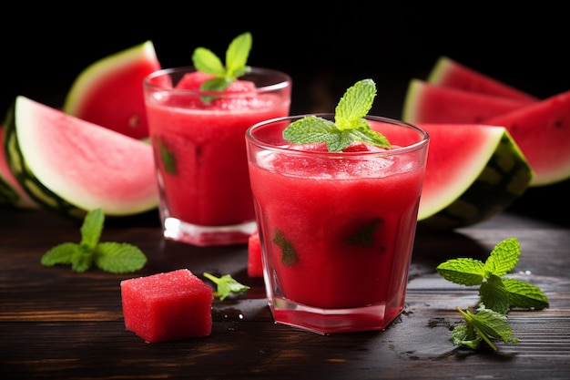 Refrescarse con un batido helado de sandía