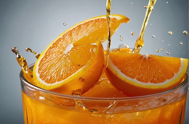 Refresco de jugo de naranja con sabor