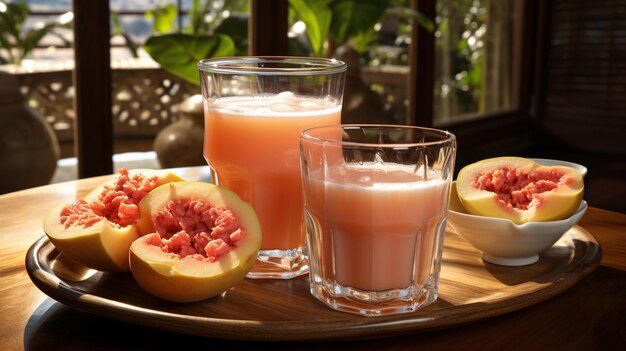 refresco de papaya bebida de papaya jugo de naranja batido mitad de papaya bebidas saludables bebida de mango