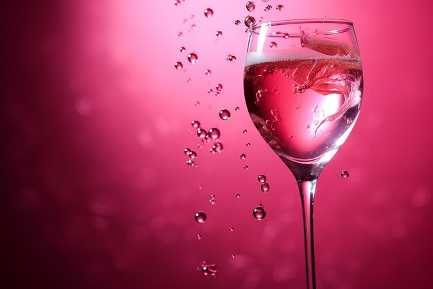 Foto refresco rosado bebida efervescente do símbolo do amor