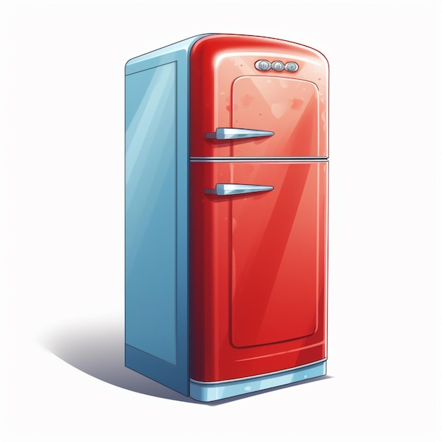 Foto refrigerador comúnmente refrigerador ilustrado de dibujos animados en 2d