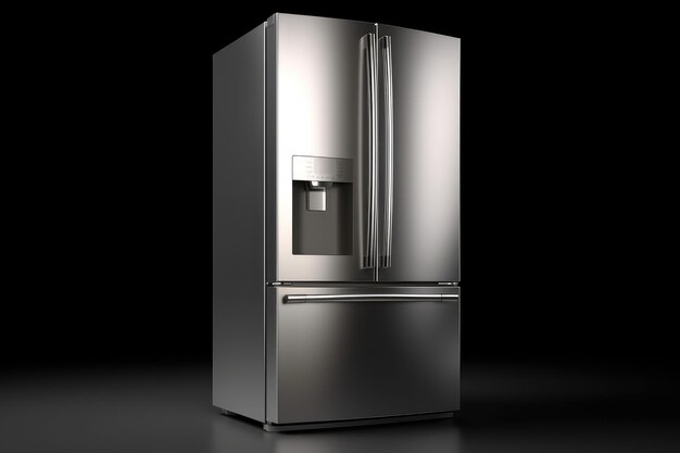 Refrigerador de plata genérico sobre fondo transparente generado por AI