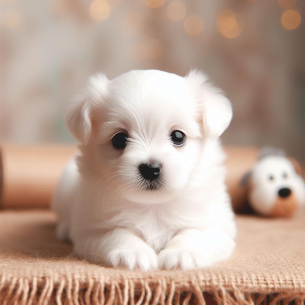 Foto un refugio acogedor para los cachorros blancos