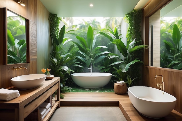 El refugio de baños del paraíso tropical