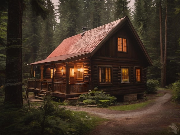 Un refugio encantador en una cabaña Un refugio tranquilo en el corazón de la naturaleza