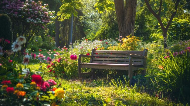 Refúgio Floral Jardim Bench Haven