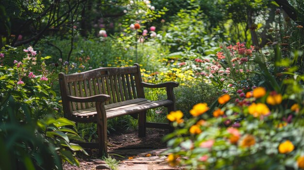 Refúgio Floral Jardim Bench Haven