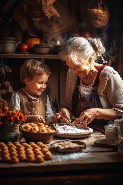 El refugio de otoño de la abuela, la casa acogedora de la abuelita caprichosa.