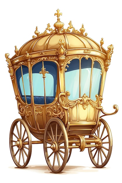 Regal Carriage Gold Vintage Cart para a realeza