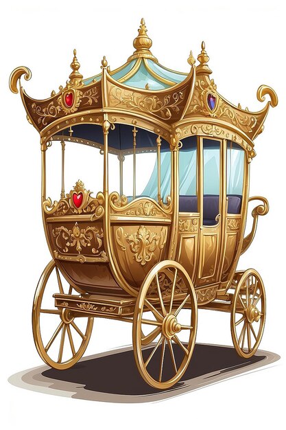 Foto regal carriage gold vintage cart para a realeza