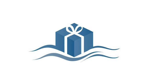 un regalo azul con una cinta y un regalo azul