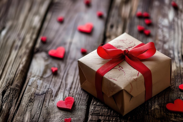 Un regalo en una caja para el Día de San Valentín