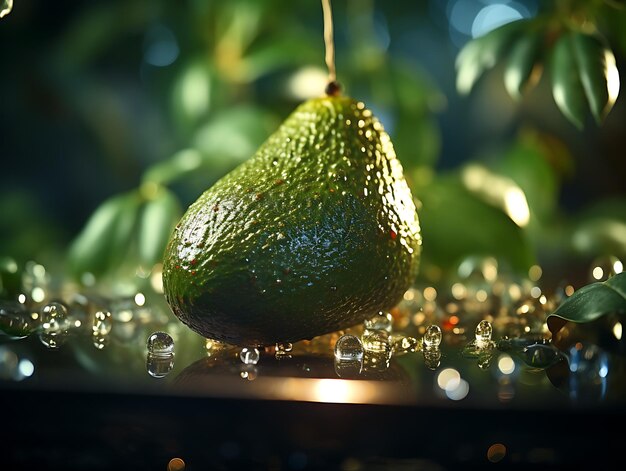 Foto un regalo de la naturaleza una abundante caja de vidrio que muestra las mejores frutas y verduras de la naturaleza