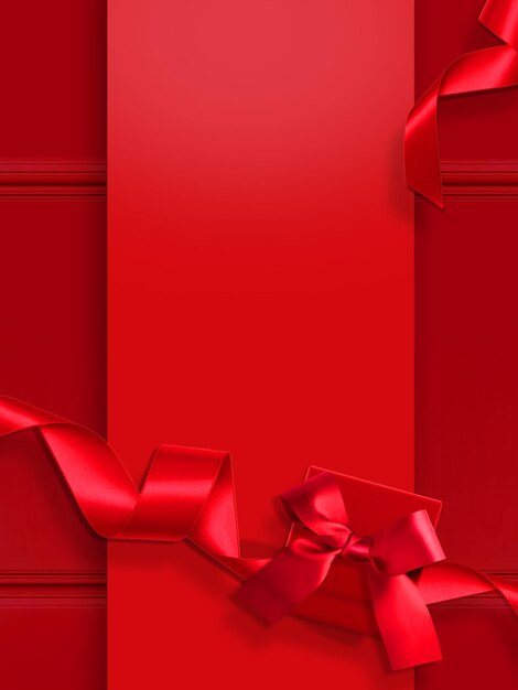 Regalo rojo con lazo y cinta