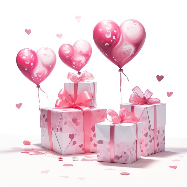 Regalos de globos y corazones