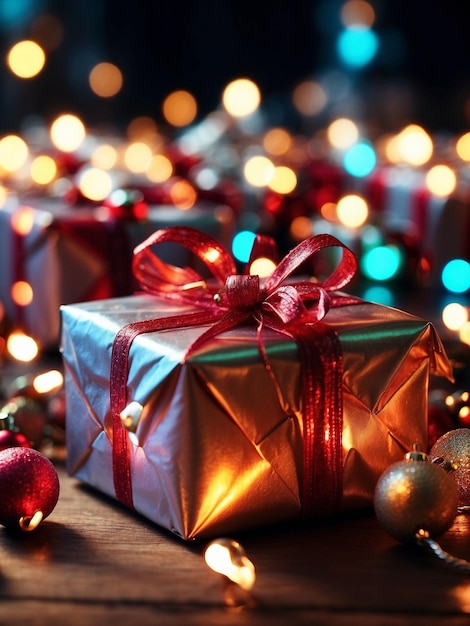 Regalos y luces de Navidad