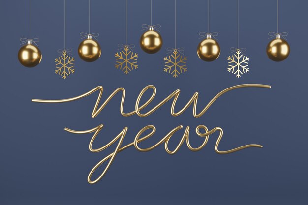Regalos de Navidad y año nuevo con confeti y decoración Diseño de banner Ilustración 3D