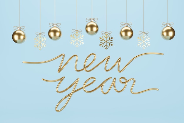 Foto regalos de navidad y año nuevo con confeti y decoración diseño de banner ilustración 3d