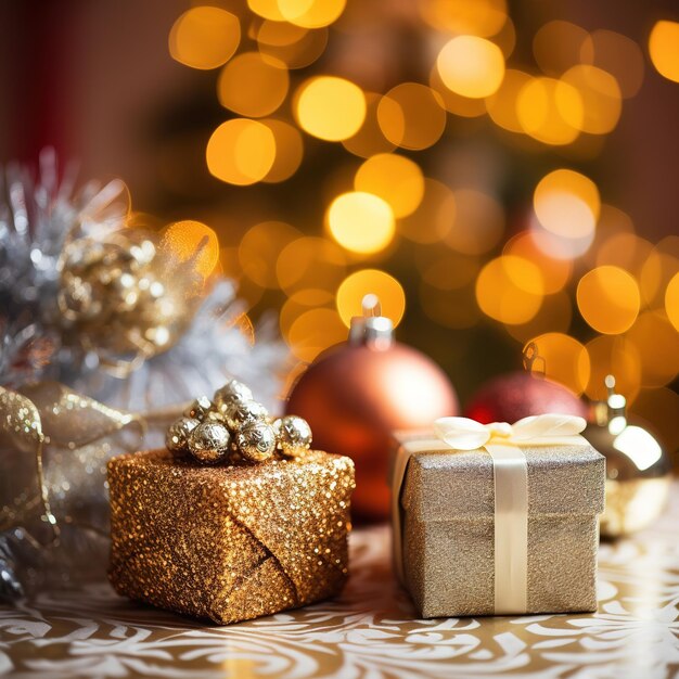 Regalos de Navidad de color dorado